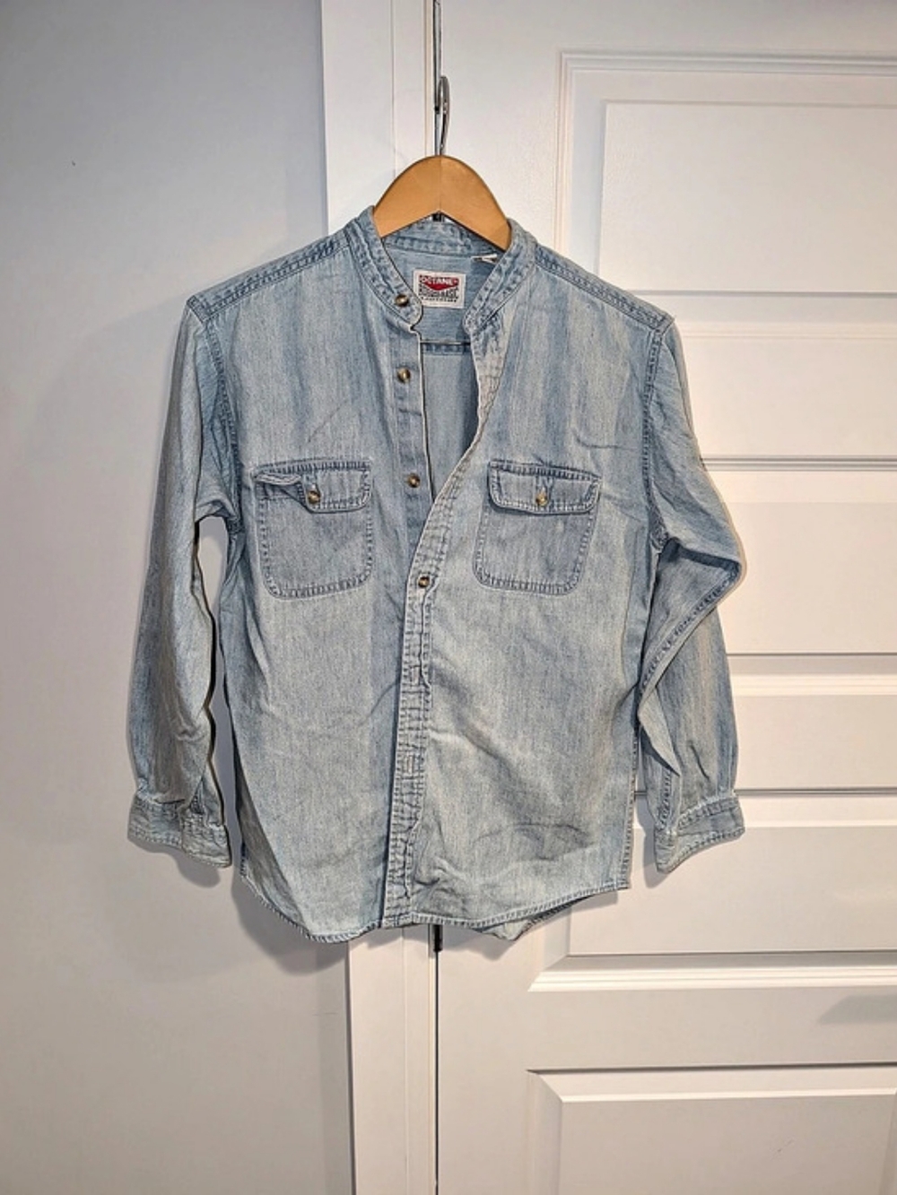 Octane Rugged Basic Denim Button Down Shirt Size 16